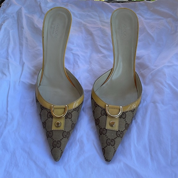 Gucci sand Tess leather pumps - Picture 4 of 16
